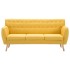Sofá de 3 plazas tapizado de tela amarillo 172x70x82