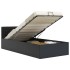 Cama canapé hidráulica cuero sintético negro 100x200