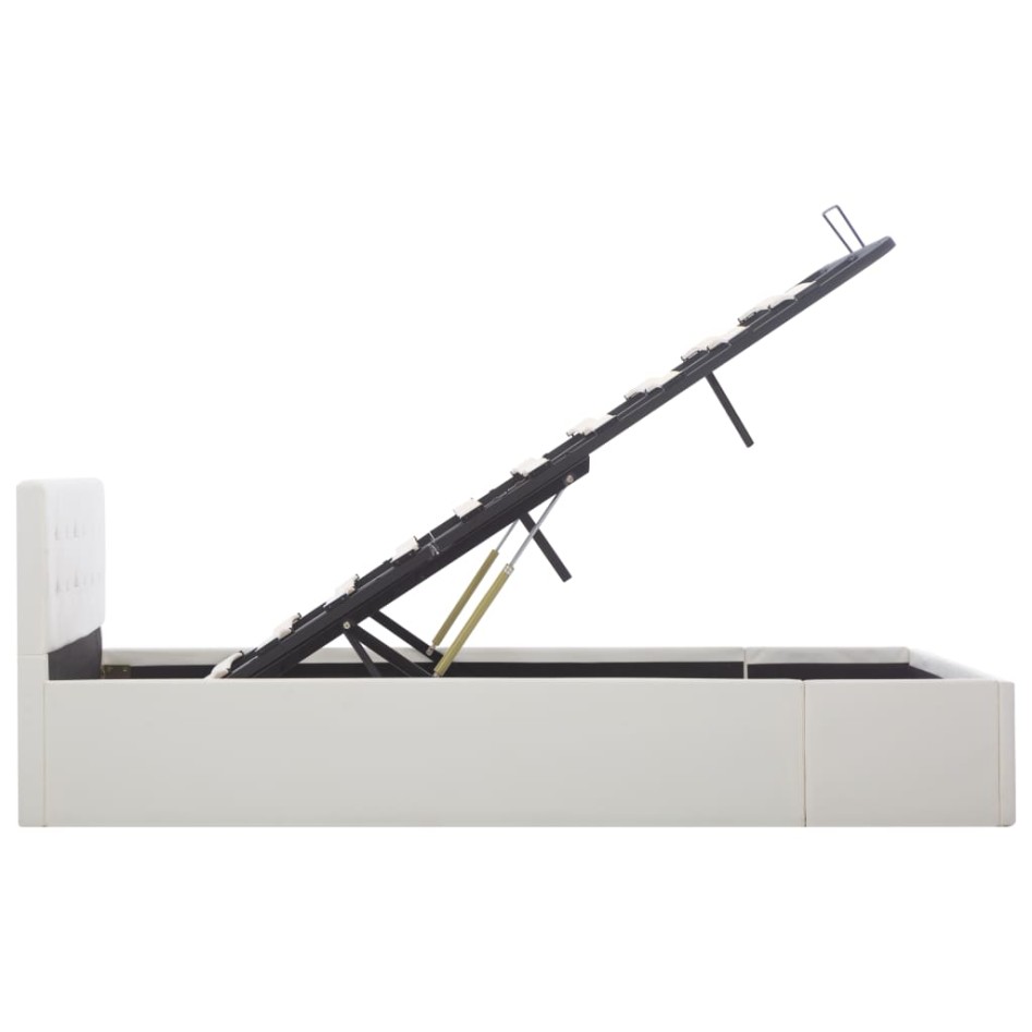 Cama canapé hidráulica sin colchón blanco 120x200