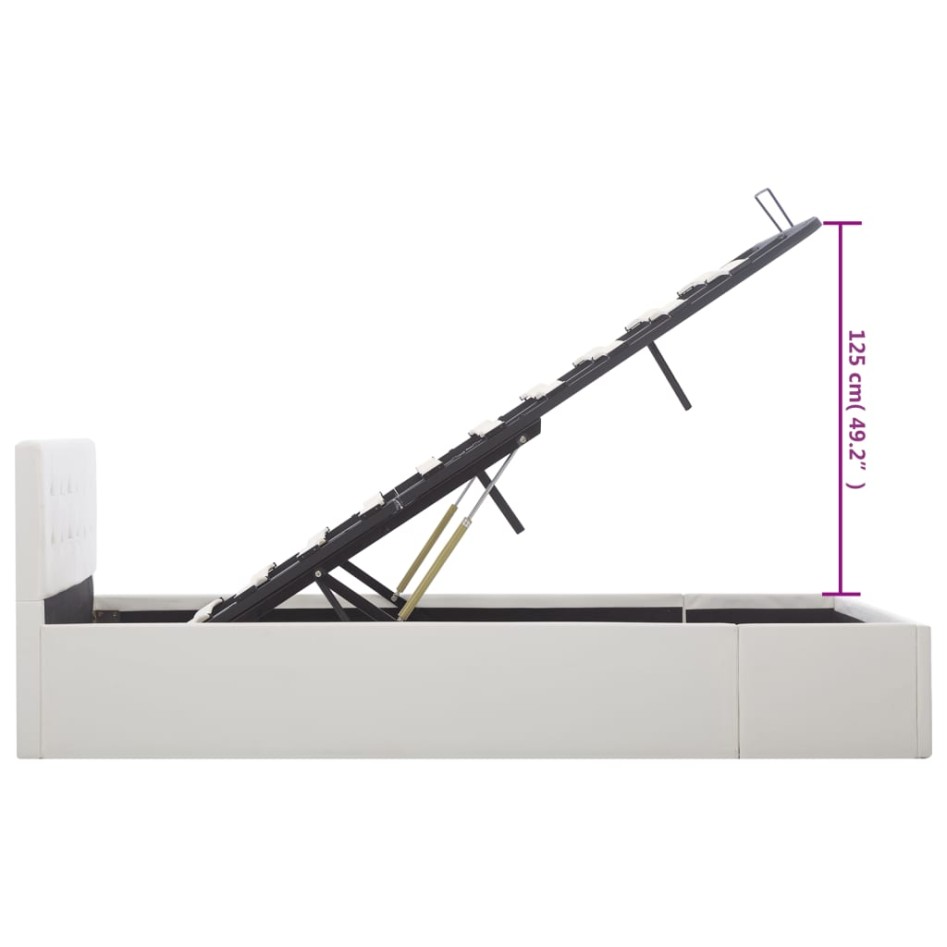 Cama canapé hidráulica sin colchón blanco 120x200