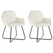 Sillas de comedor 2 unidades terciopelo crema