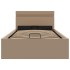 Cama canapé hidráulica LED cuero sintético capuchino 90x200