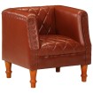 Sillón de cuero de cabra auténtico marrón