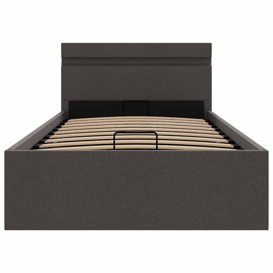 Cama canapé hidráulica de almacenaje sin colchón gris