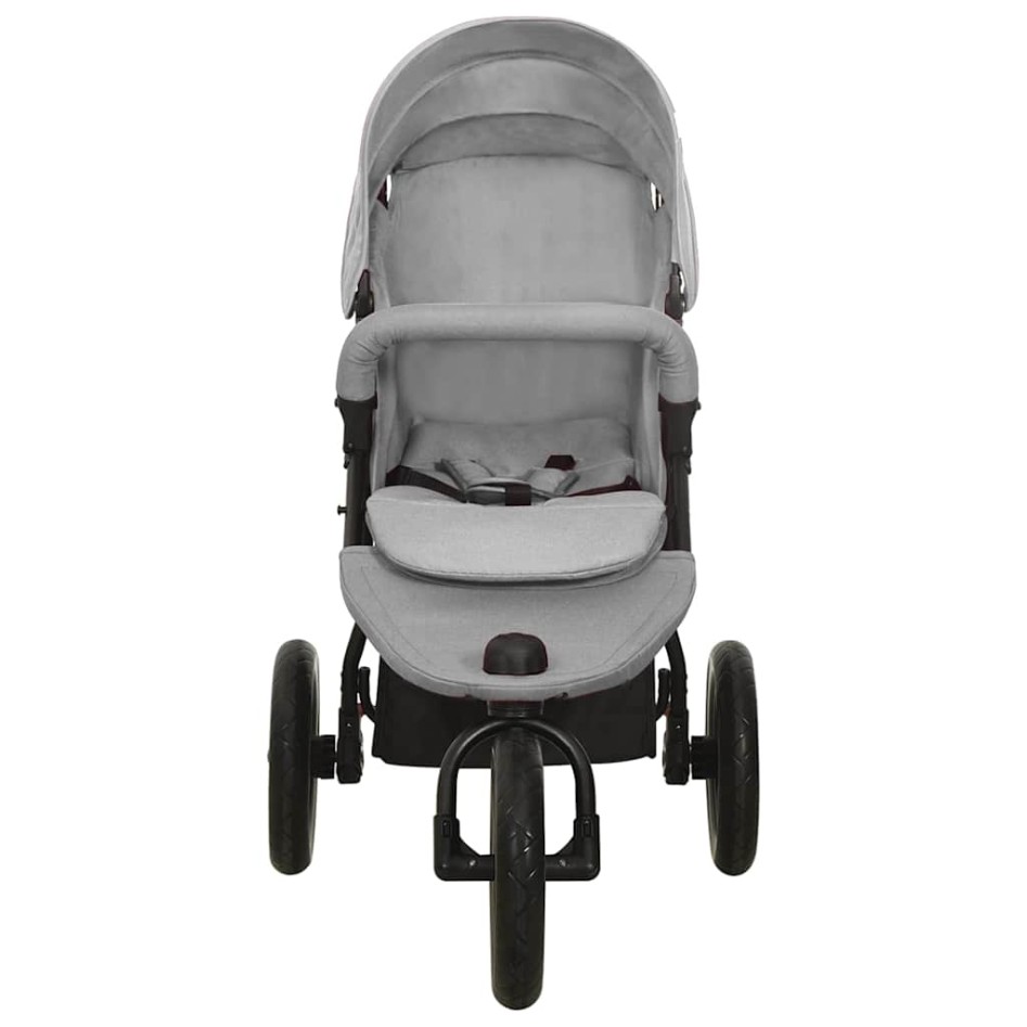 Carrito de bebés de acero gris