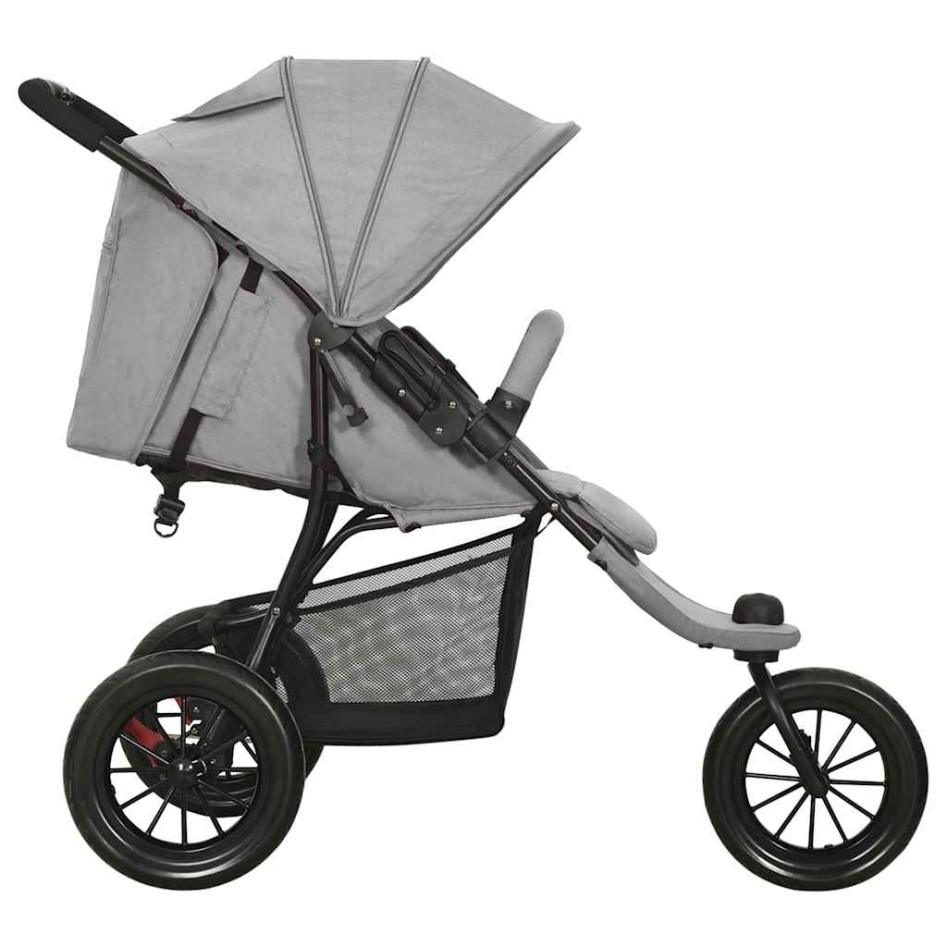 Carrito de bebés de acero gris
