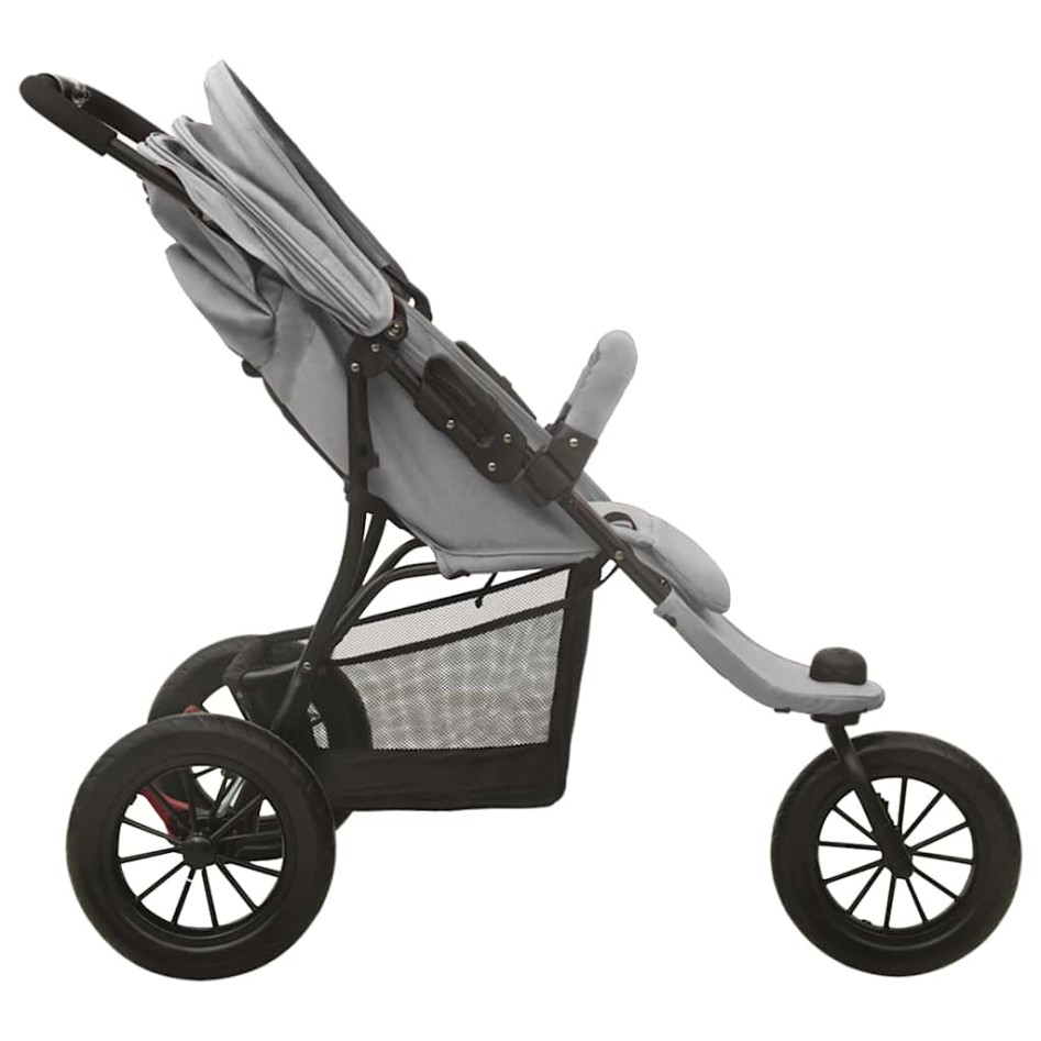 Carrito de bebés de acero gris