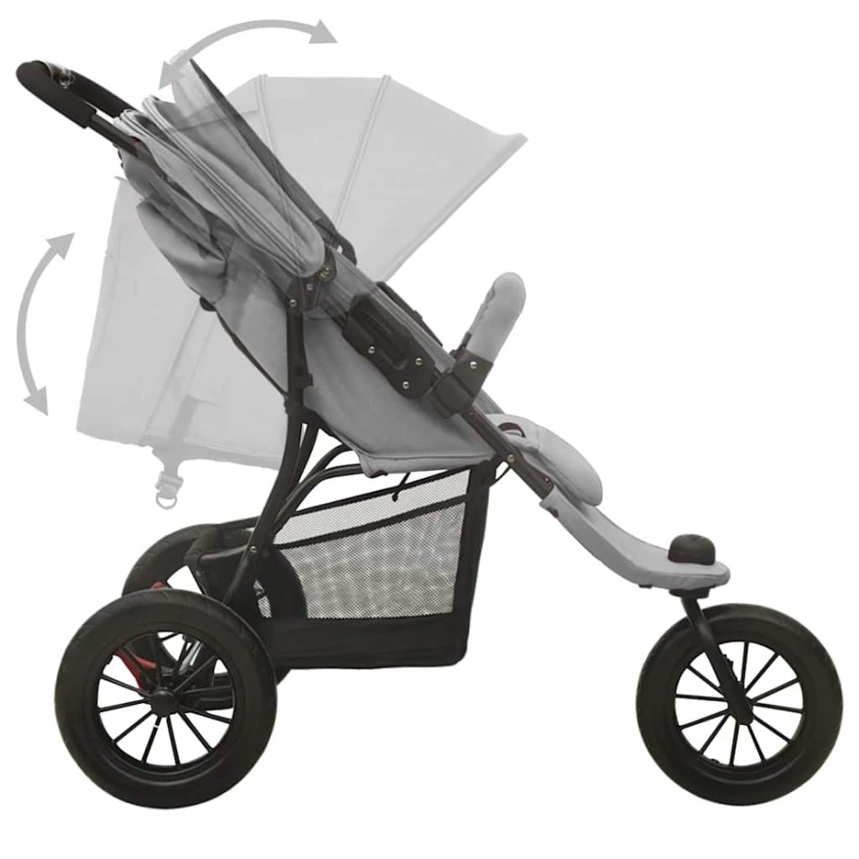 Carrito de bebés de acero gris