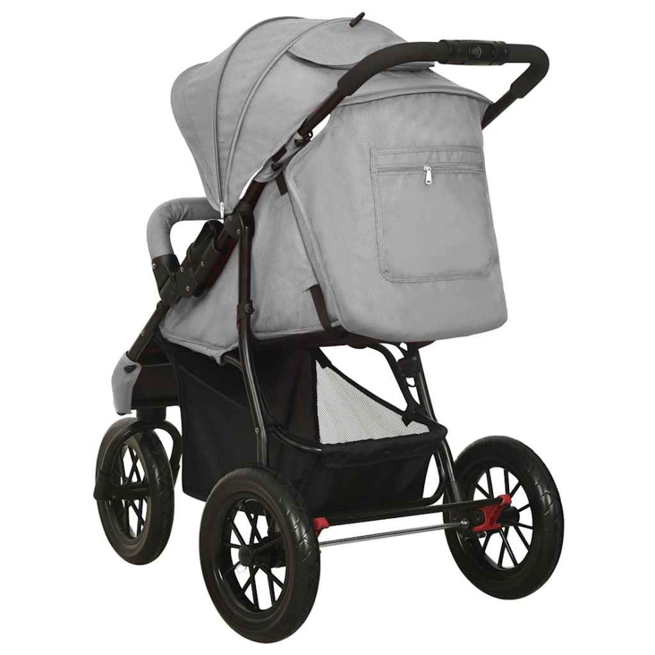 Carrito de bebés de acero gris