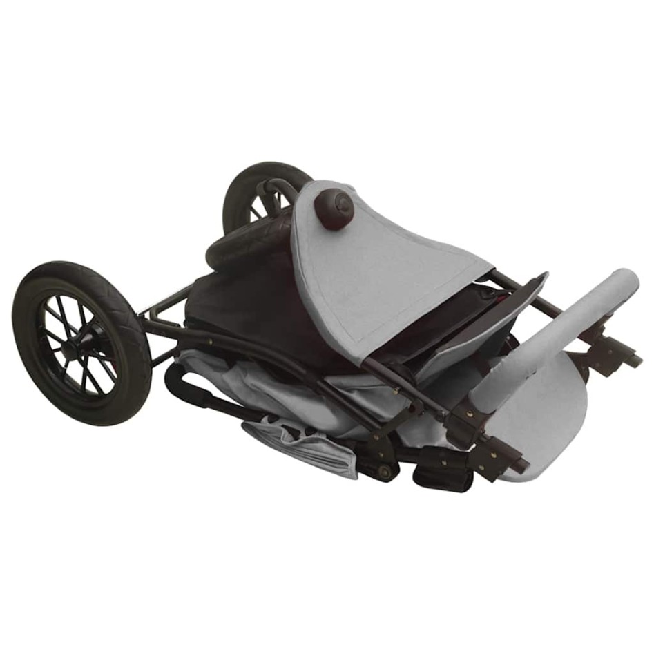 Carrito de bebés de acero gris