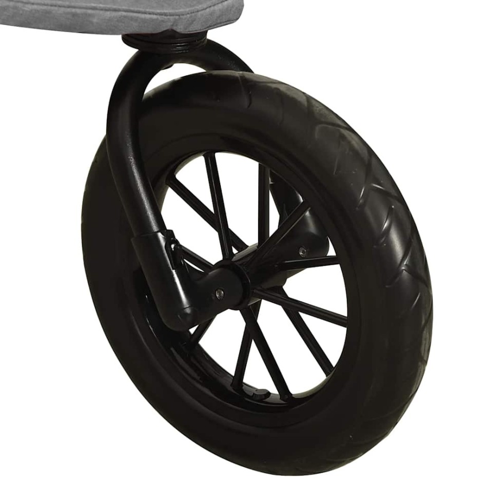 Carrito de bebés de acero gris