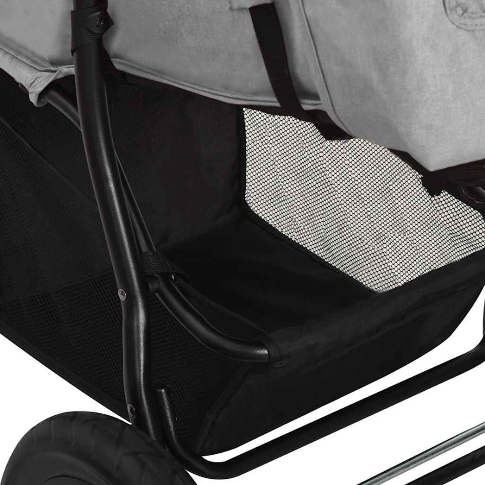 Carrito de bebés de acero gris