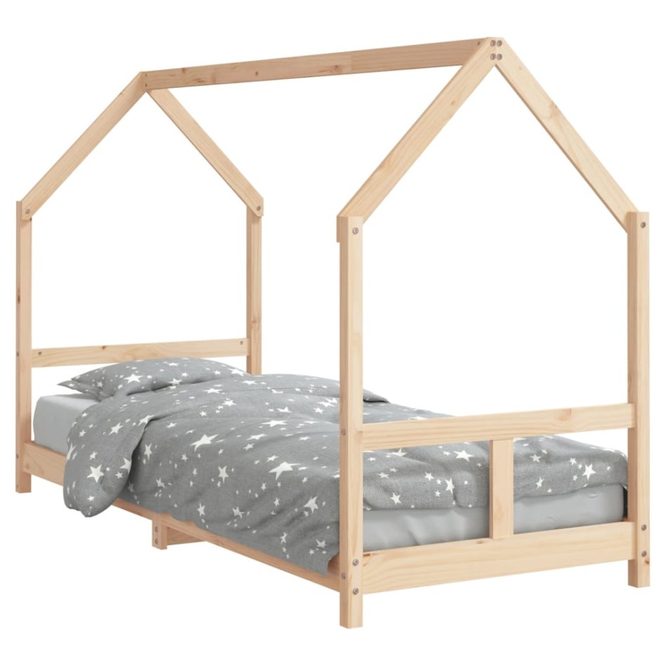 Estructura de cama para niños madera maciza de pino 80x200