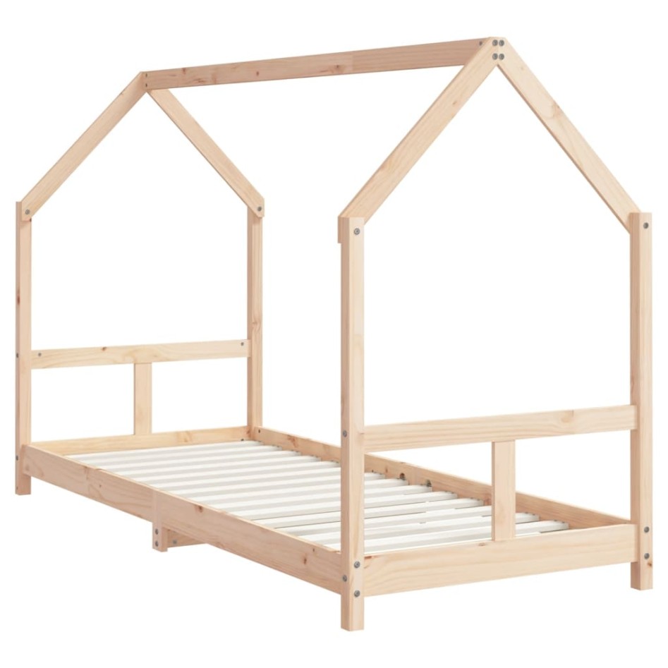 Estructura de cama para niños madera maciza de pino 80x200