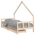 Estructura de cama infantil con cajones madera pino 90x190
