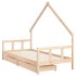 Estructura de cama infantil con cajones madera pino 90x190