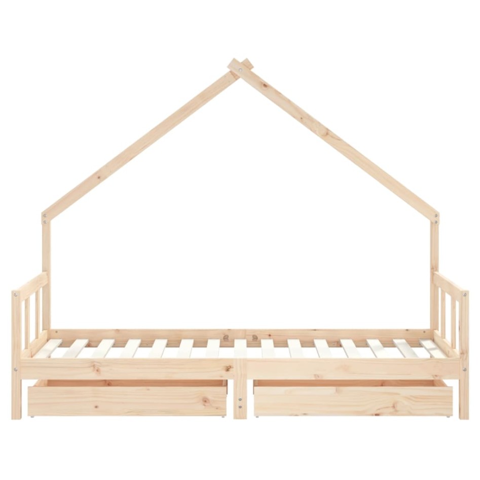 Estructura de cama infantil con cajones madera pino 90x190