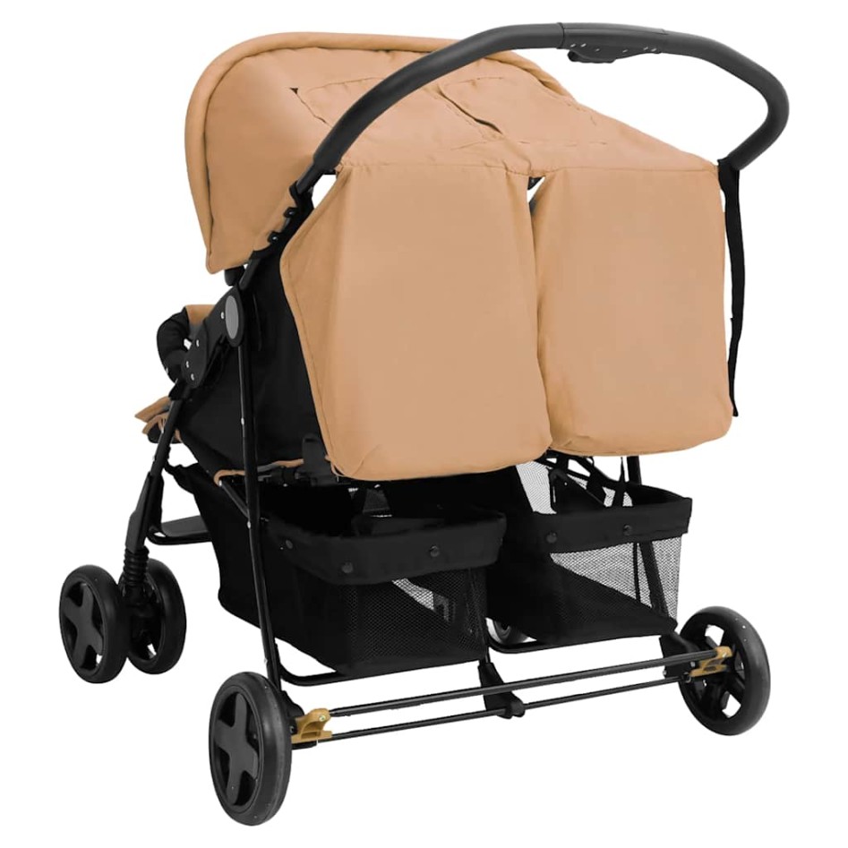 Carrito para gemelos de acero gris