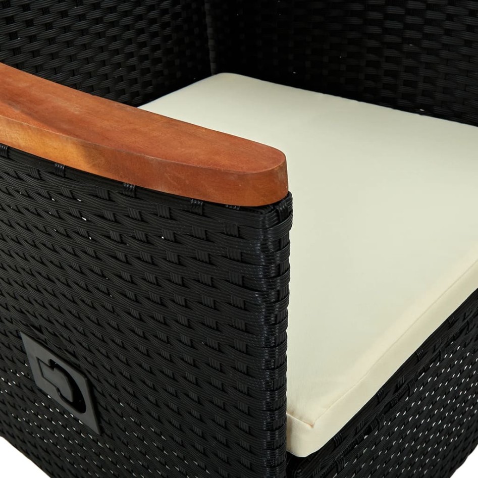 Sillas de jardín 2 unidades con cojines ratán sintético