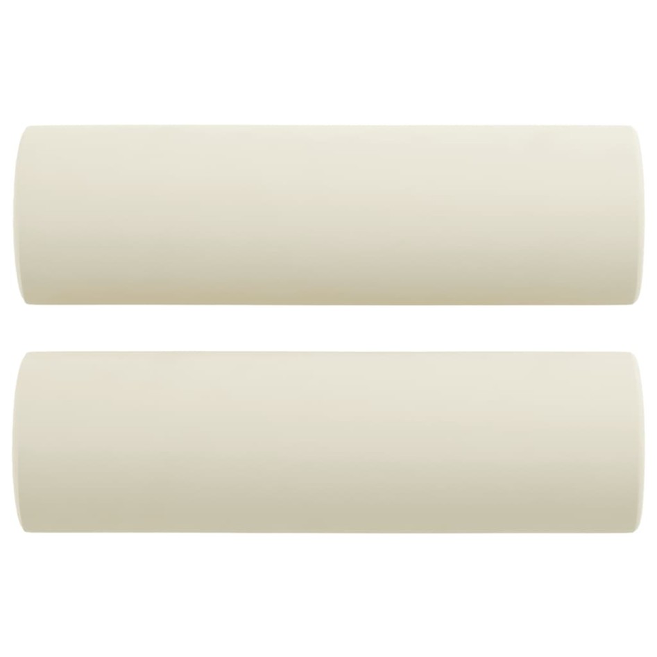 Sofá de 3 plazas con cojines terciopelo color crema 180