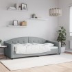 Sofá cama sin colchón tela gris claro 90x200 cm