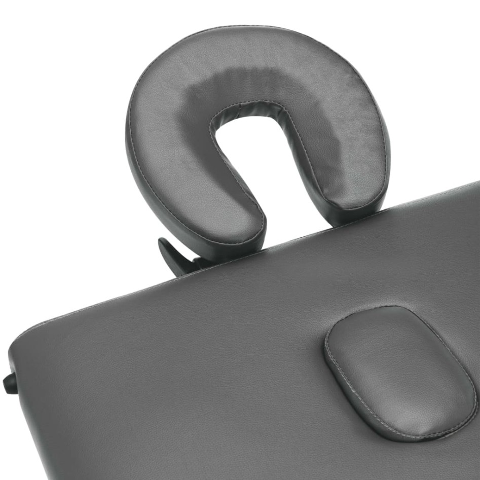 Camilla de masaje 2 zonas marco aluminio antracita 186x68