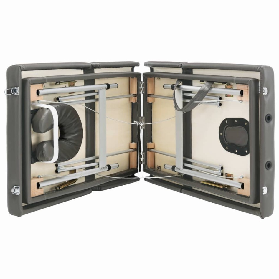 Camilla masaje 4 zonas estructura aluminio antracita 186x68