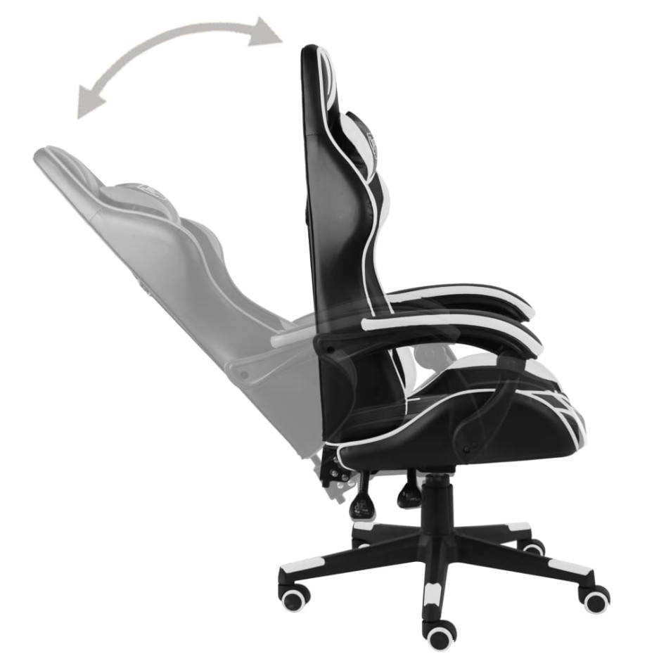 Silla gaming de cuero sintético negro y