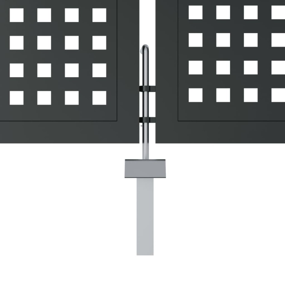 Puerta de jardín acero gris antracita 400x125