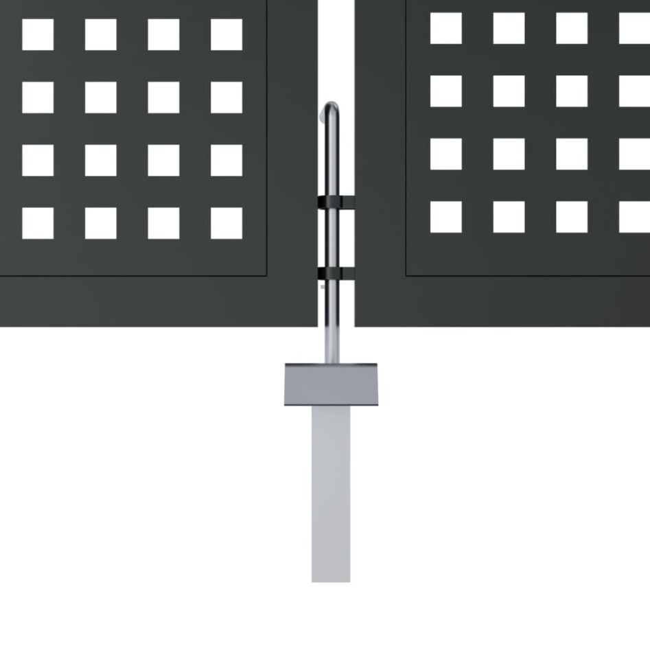 Puerta de jardín acero gris antracita 300x125