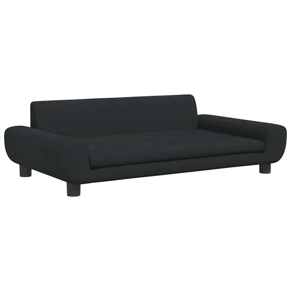 Cama para perros de terciopelo negra 100x54x33