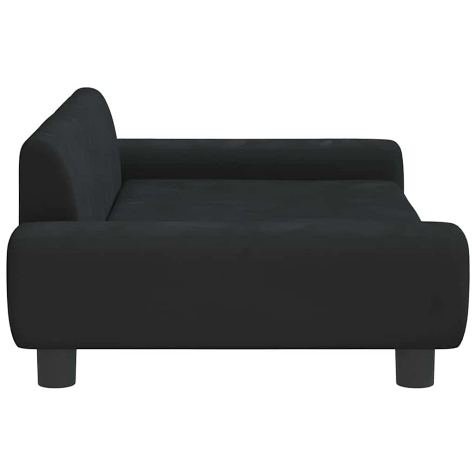 Cama para perros de terciopelo negra 100x54x33