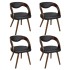 Sillas de comedor 4 uds madera curvada piel sintética