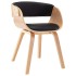 Silla de comedor de madera curvada y cuero sintético