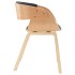 Silla de comedor de madera curvada y cuero sintético