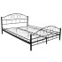 Cama de metal negro con colchón 180x200