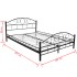 Cama de metal negro con colchón 180x200