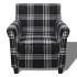 Sillón con cojín de tela