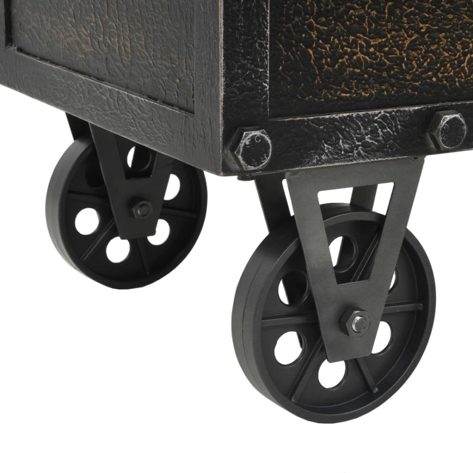 Banco de almacenaje madera maciza cuero sintético