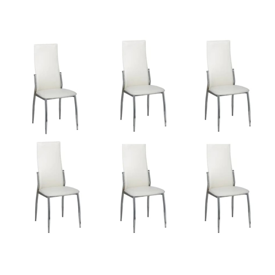 Sillas de comedor 6 uds cuero sintético