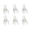 Sillas de comedor 6 uds cuero sintético blanco