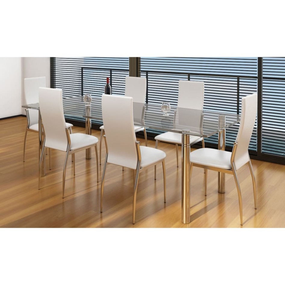 Sillas de comedor 6 uds cuero sintético