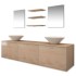 Conjunto de muebles de baño y lavabo 8 piezas