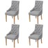 Sillas de comedor 4 unidades tela gris