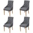 Sillas de comedor giratorias 4 unidades tela gris