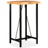 Mesa y taburetes bar madera maciza acacia cuero real y