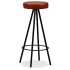 Mesa y taburetes bar madera maciza acacia cuero real y