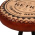 Mesa y taburetes bar madera maciza acacia cuero real y