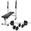 Banco de entrenamiento con soporte de pesas y mancuernas 60,5kg
