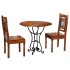 Juego de bistro 3 piezas madera maciza de